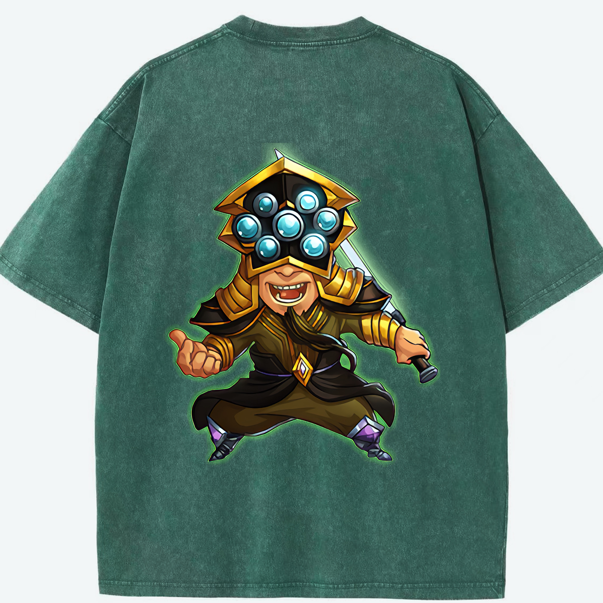 リーグ・オブ・レジェンド League of Legends LOL 綿100% ヴィンテージ風 半袖Tシャツ（背面プリント）